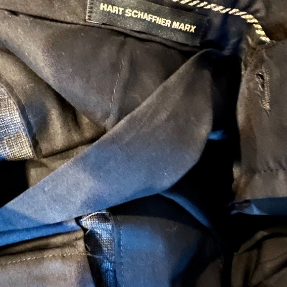 Hart Schaffner Marx Classic Suit Charcoal Grey Cuff/Pleated Pants 44R Drycleaned - Picture 7 of 16